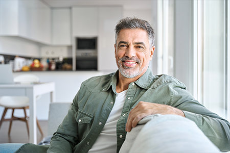 Man sitting on a couch
